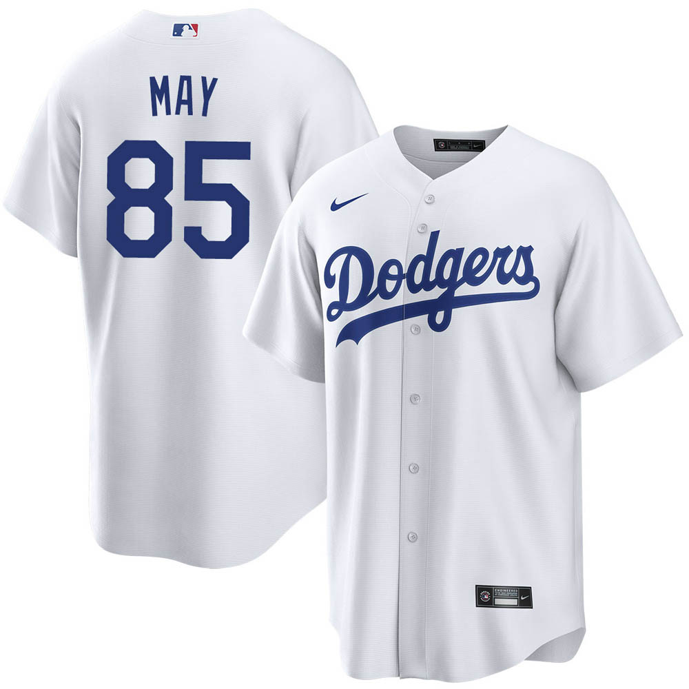 Youth Los Angeles Dodgers Dustin May Cool Base Replica Home Jersey - White