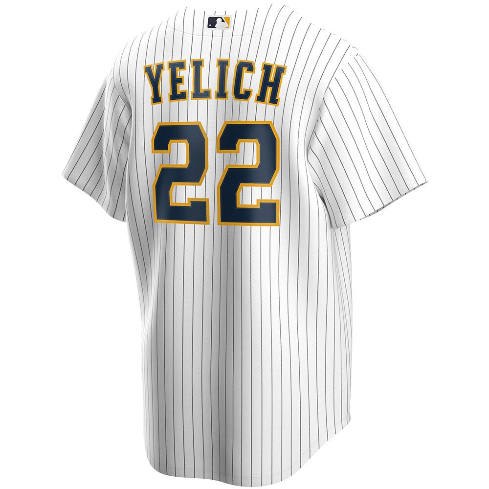 Mens Milwaukee Brewers Christian Yelich Cool Base Replica Jersey White